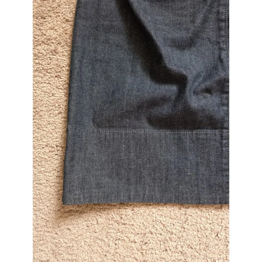Idra Anthropologie Dark Gray Denim Look Pocket Buttons Mini Skirt, Size 4